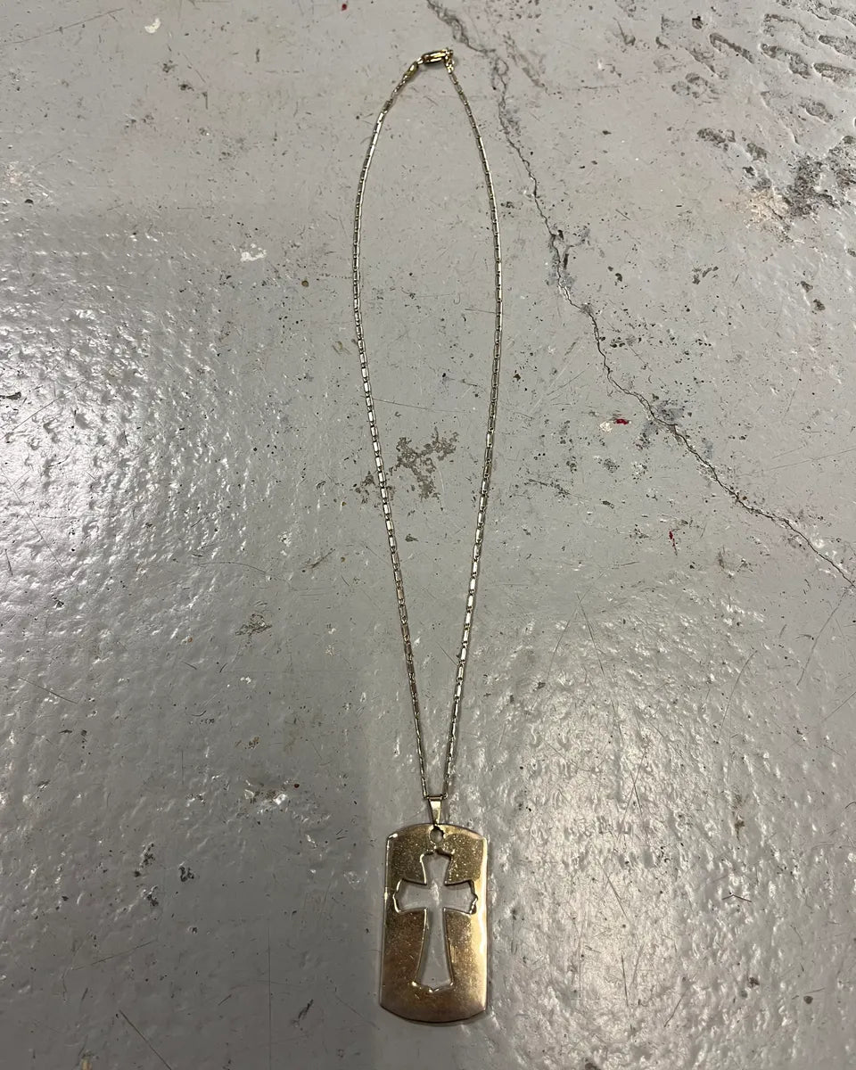 SS2003 Dolce & Gabbana Metal Cross Pendant Necklace WQFPJMV 6