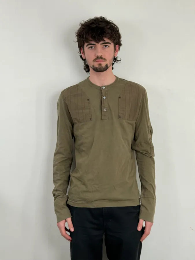 SS2003 Dolce & Gabbana Military Green Cargo Henley Longsleeves USADNVl 1