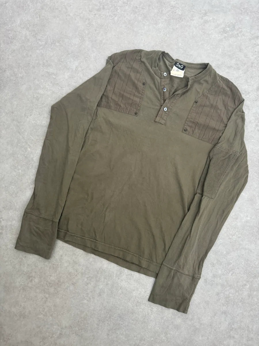 SS2003 Dolce & Gabbana Military Green Cargo Henley Longsleeves USADNVl 3