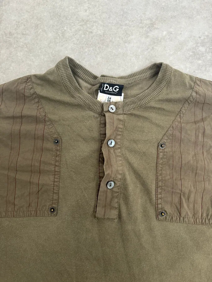 SS2003 Dolce & Gabbana Military Green Cargo Henley Longsleeves USADNVl 5