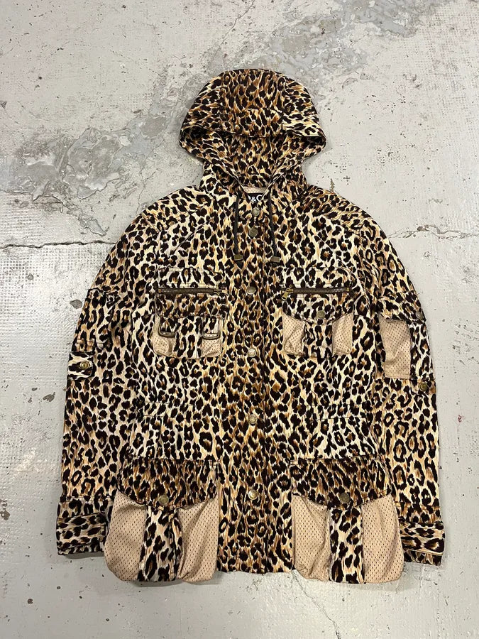 SS2003 Dolce & Gabbana Multi-Pocket Mesh Leopard Jacket firVcRT 0