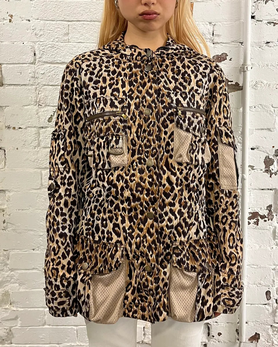 SS2003 Dolce & Gabbana Multi-Pocket Mesh Leopard Jacket firVcRT 1