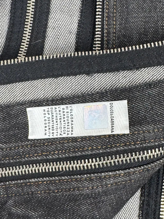 SS2003 Dolce & Gabbana Navy Blue Multi-Zip Denim Jacket kmZHaDc 11