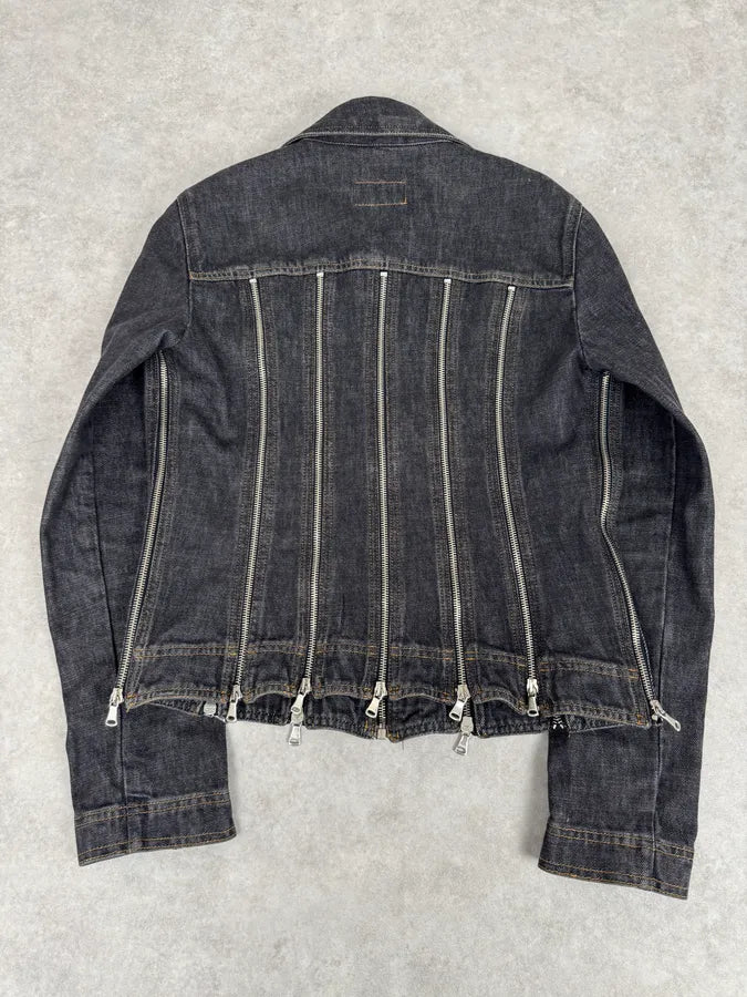 SS2003 Dolce & Gabbana Navy Blue Multi-Zip Denim Jacket kmZHaDc 13