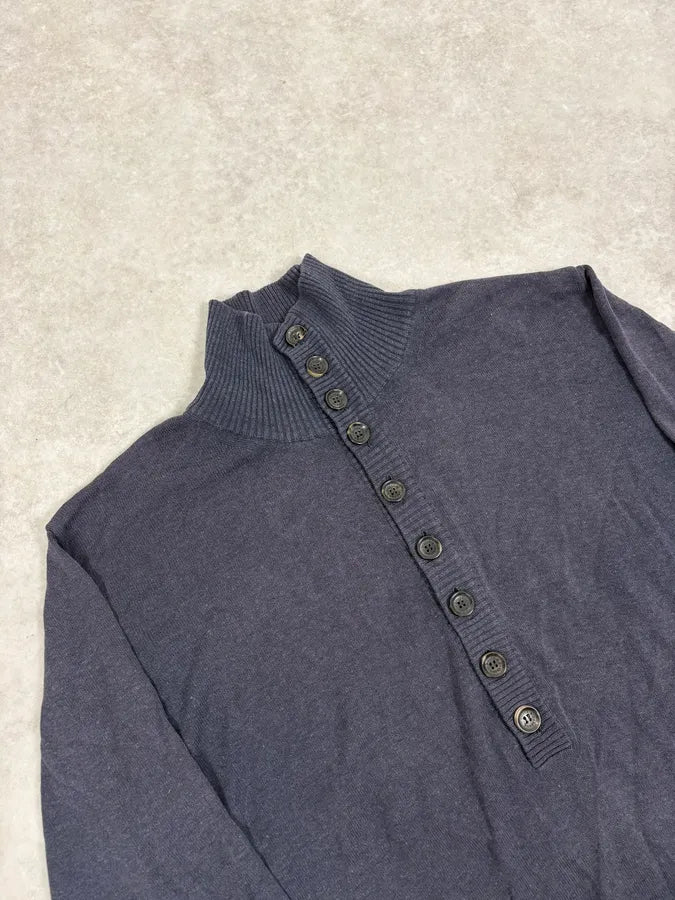 SS2003 Dolce & Gabbana Navy Buttoned Classy Sweater OtKQrzr 4