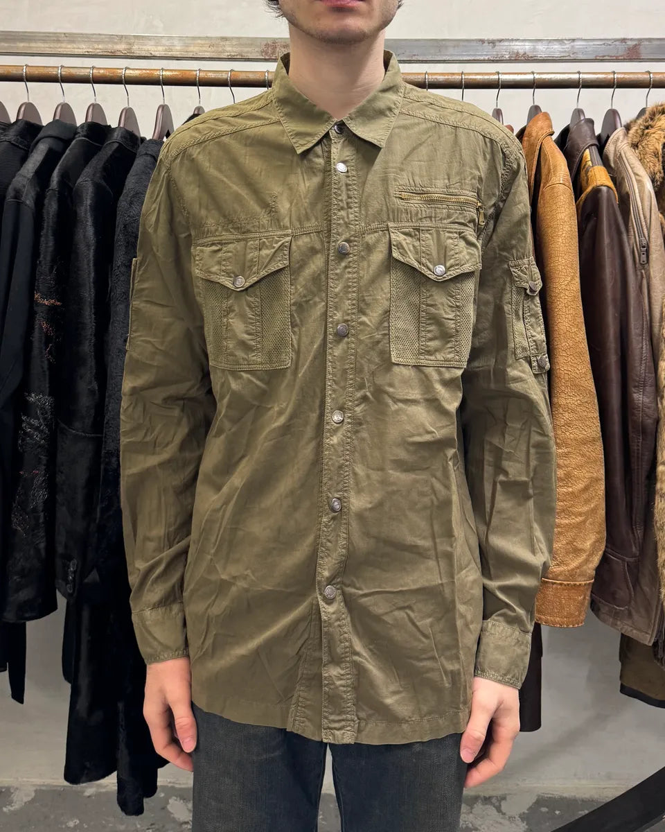 SS2003 Dolce & Gabbana Olive Cargo Military Shirt (L) UJZOoxJ 1