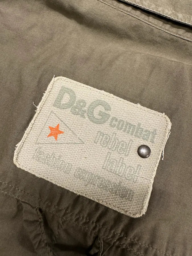 SS2003 Dolce & Gabbana Olive Cargo Military Shirt (L) UJZOoxJ 5