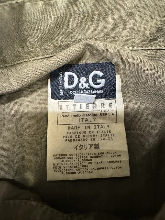 SS2003 Dolce & Gabbana Olive Cargo Military Shirt (L) UJZOoxJ 8