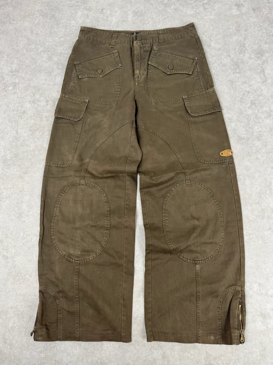 SS2003 Dolce & Gabbana Olive Combat Large Cargo Pants swyQsia 0