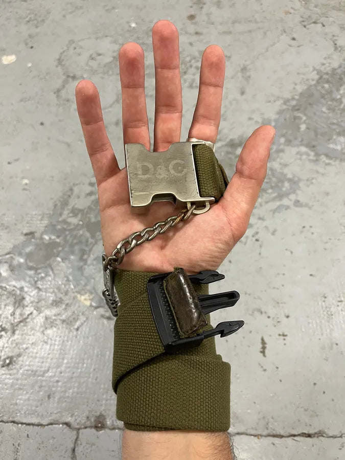 SS2003 Dolce & Gabbana Olive Military Belt XooBudE 1