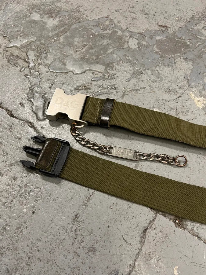 SS2003 Dolce & Gabbana Olive Military Belt XooBudE 2