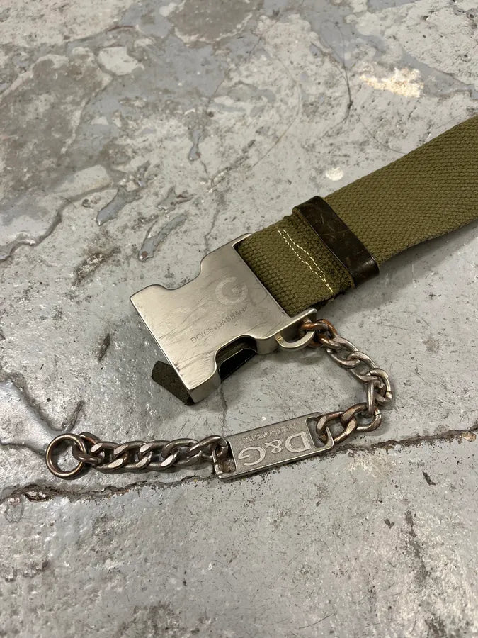 SS2003 Dolce & Gabbana Olive Military Belt XooBudE 3