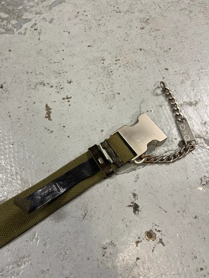 SS2003 Dolce & Gabbana Olive Military Belt XooBudE 6
