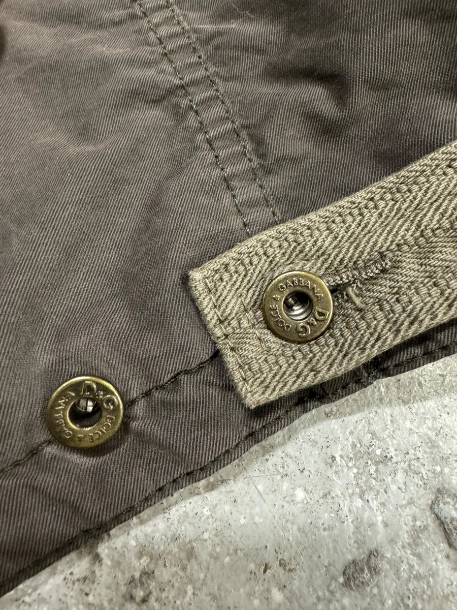 SS2003 Dolce & Gabbana Olive Military Cardo Detachable Zip Shirt Jacket (L) 4