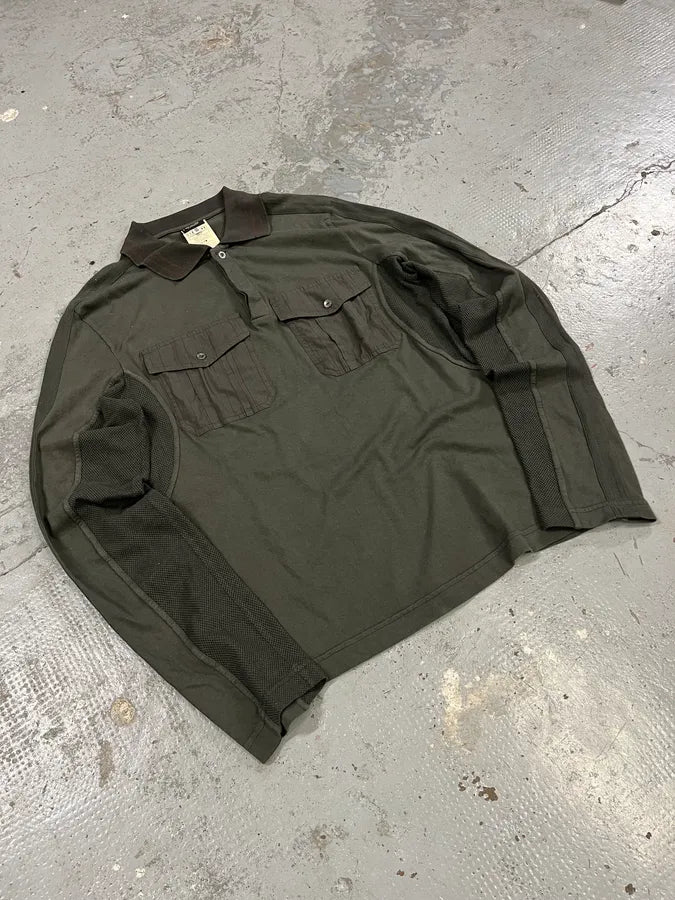 SS2003 Dolce & Gabbana Olive Military Utility Polo Shirt UrAcWkx 3