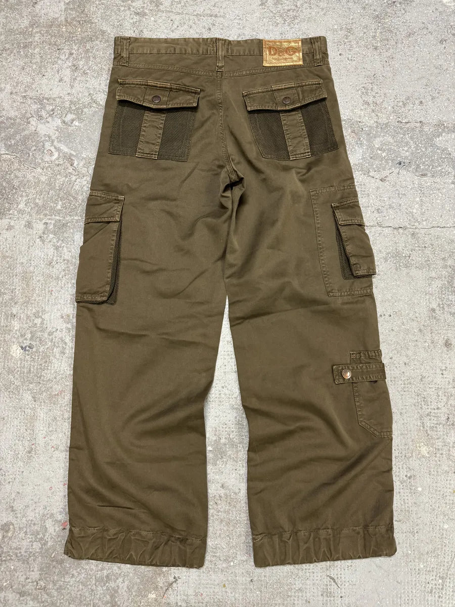 SS2003 Dolce & Gabbana Olive Multi Pockets Cargo Pants (M) IQOshyO 1