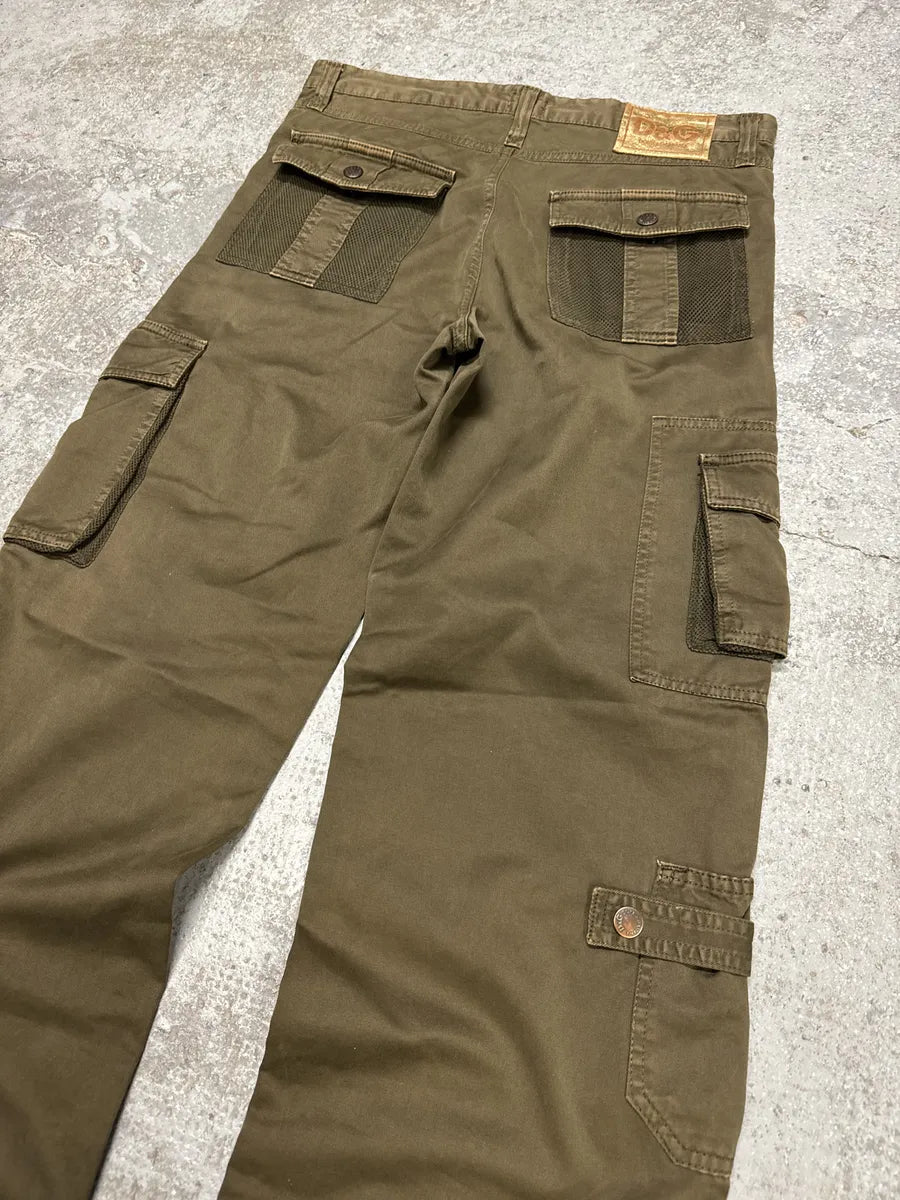SS2003 Dolce & Gabbana Olive Multi Pockets Cargo Pants (M) IQOshyO 2