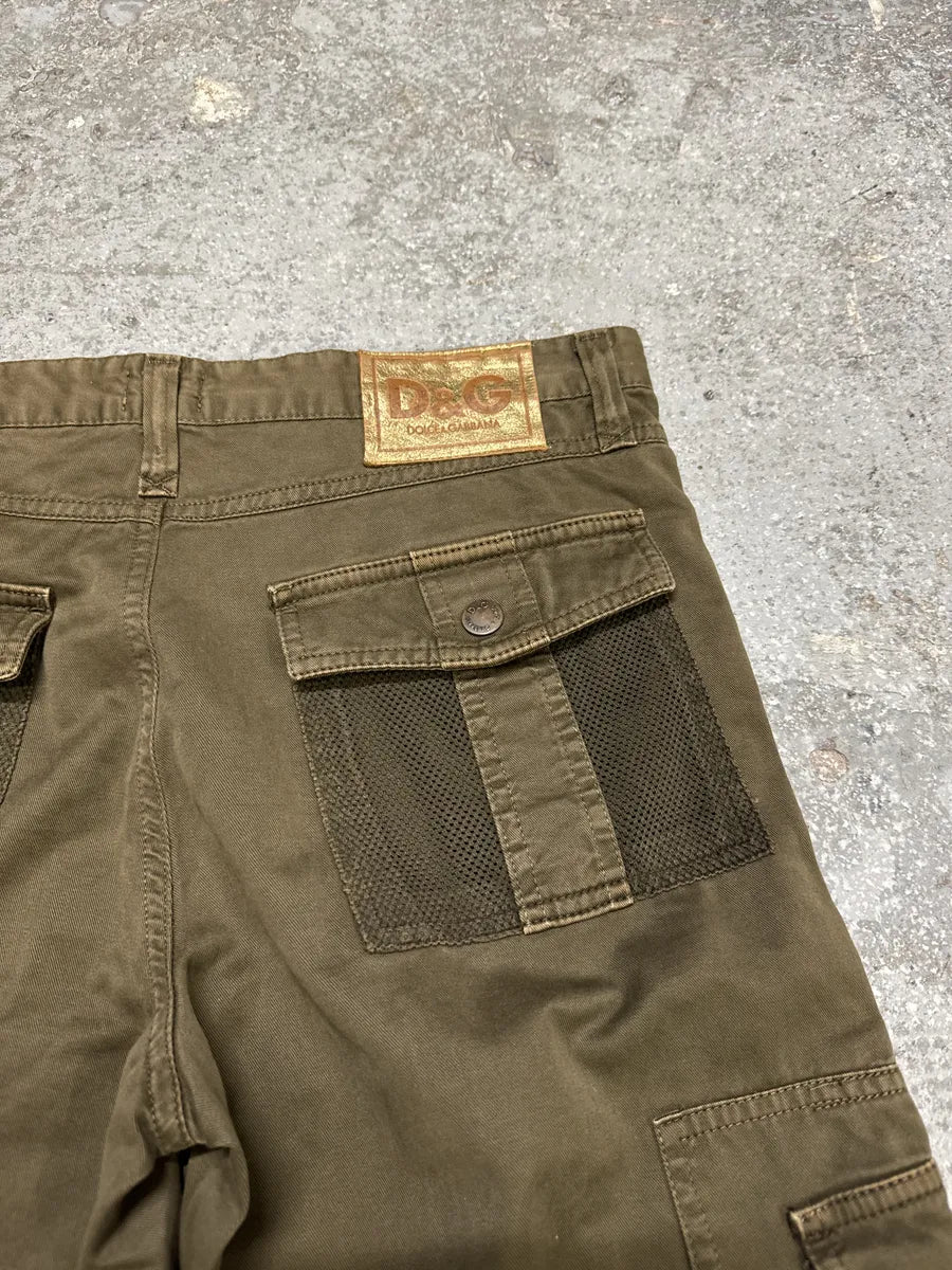 SS2003 Dolce & Gabbana Olive Multi Pockets Cargo Pants (M) IQOshyO 3