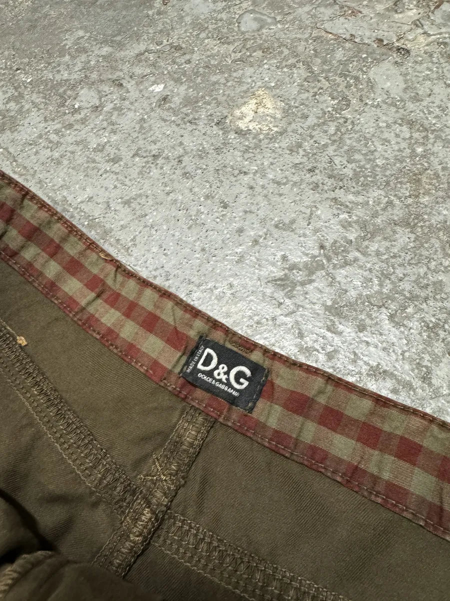 SS2003 Dolce & Gabbana Olive Multi Pockets Cargo Pants (M) IQOshyO 4