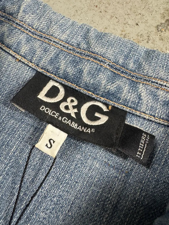 SS2003 Dolce & Gabbana Parachute Denim Cargo Cropped Jacket (M) uqfGytD 3