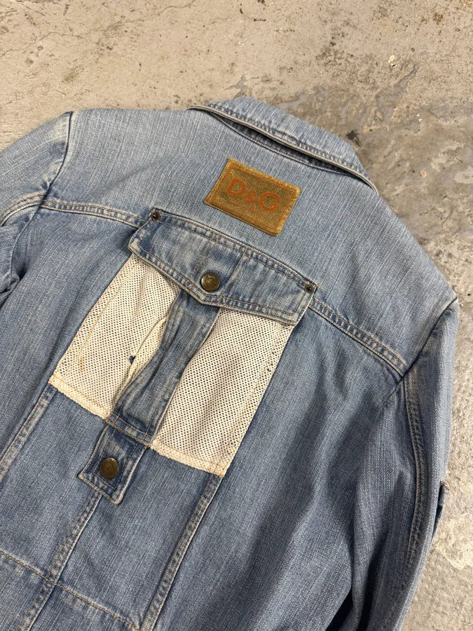 SS2003 Dolce & Gabbana Parachute Denim Cargo Cropped Jacket (M) uqfGytD 8