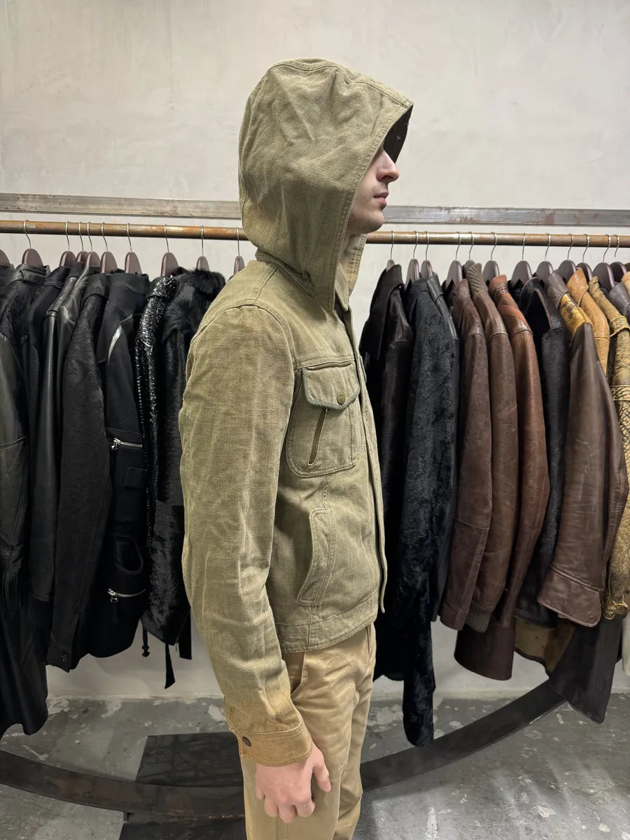 SS2003 Dolce & Gabbana Rebel Combat Hooded Denim Jacket (S) DsxqtqA 4