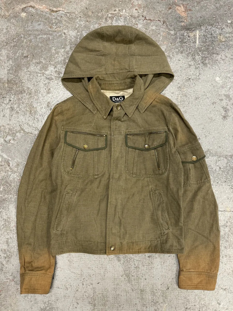 SS2003 Dolce & Gabbana Rebel Combat Hooded Denim Jacket (S) DsxqtqA 6