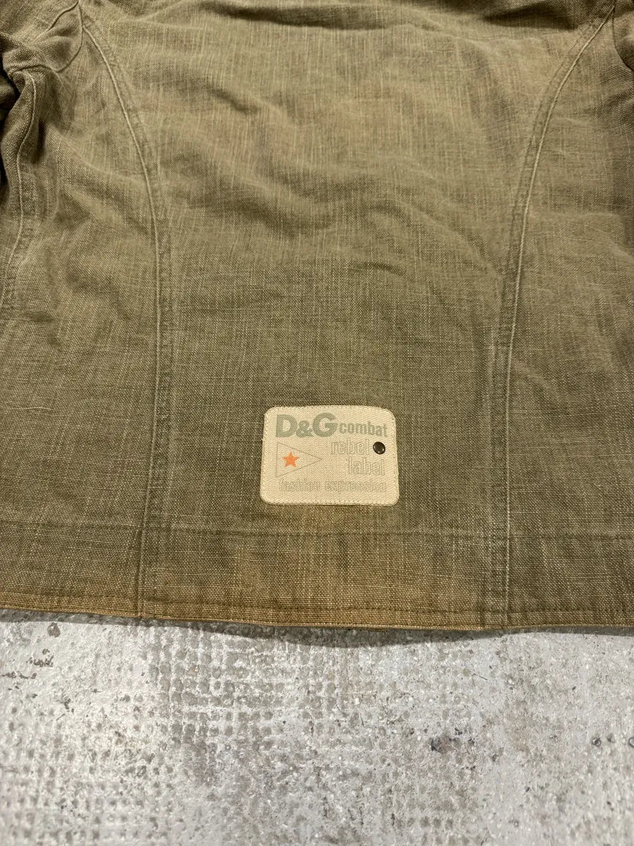 SS2003 Dolce & Gabbana Rebel Combat Hooded Denim Jacket (S) DsxqtqA 7