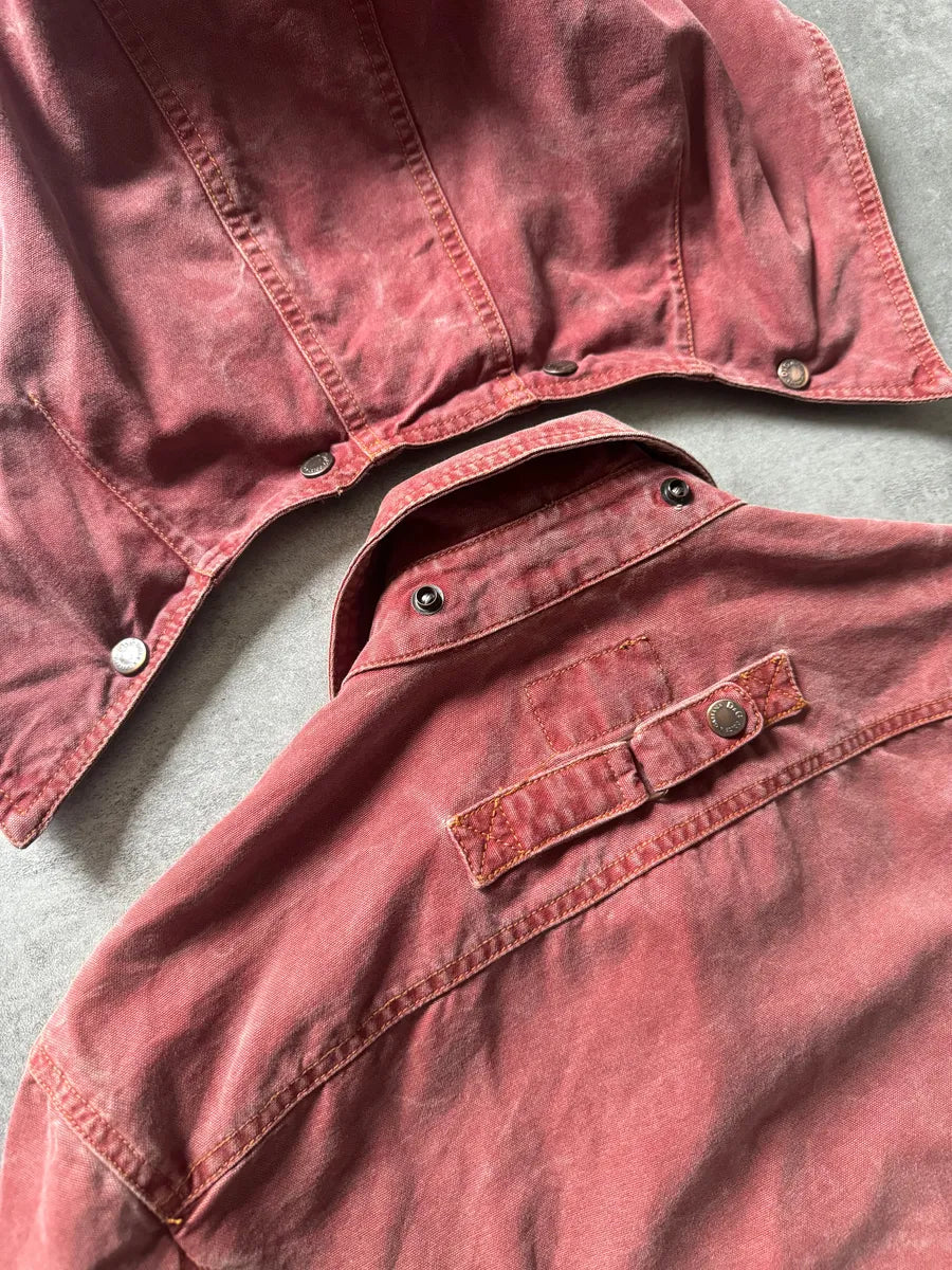 SS2003 Dolce & Gabbana Rebel Combat Red Hooded Jacket quOPJLS 5