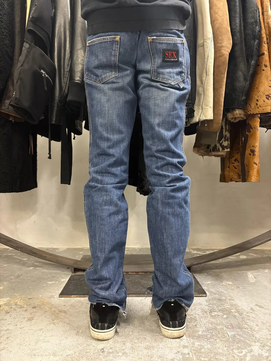 SS2003 Dolce & Gabbana Sex Buttoned Blue Denim Jeans (XS/S) nVMPRDY 4