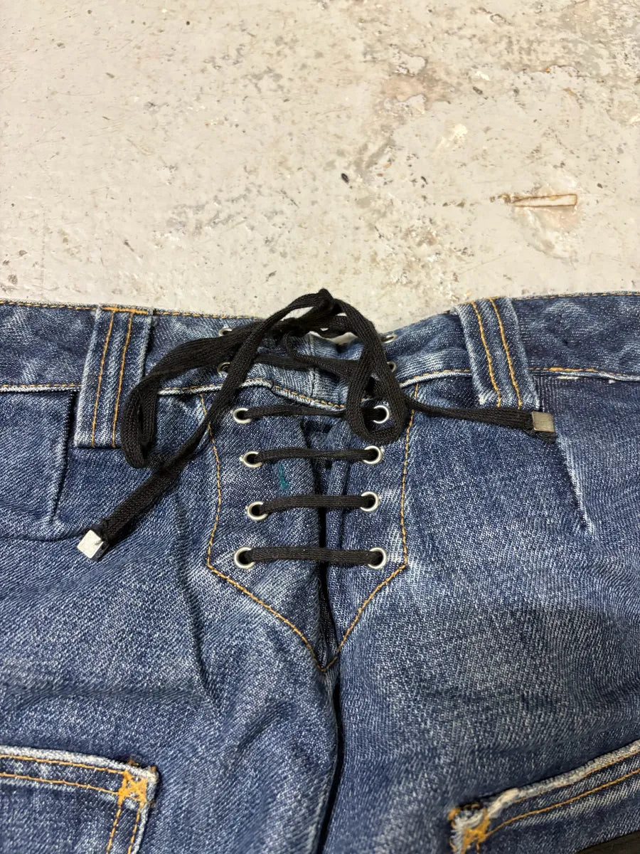 SS2003 Dolce & Gabbana Sex Buttoned Blue Denim Jeans (XS/S) nVMPRDY 6