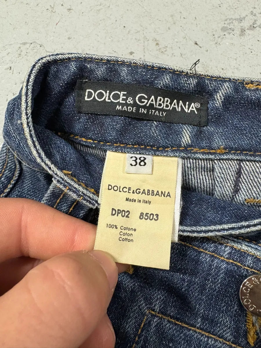 SS2003 Dolce & Gabbana Sex Buttoned Blue Denim Jeans (XS/S) nVMPRDY 9