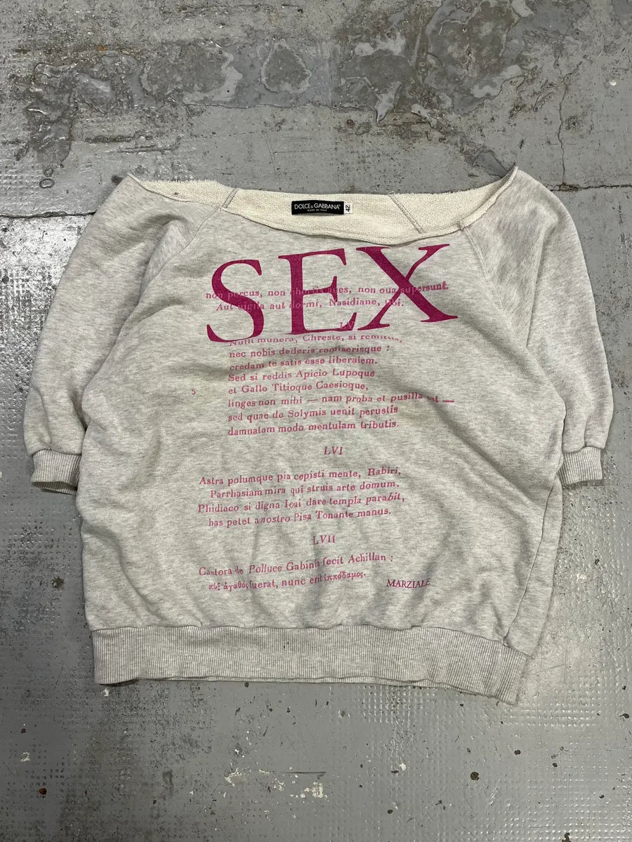 SS2003 Dolce & Gabbana Sex Grey Sweater JWAruOf 1