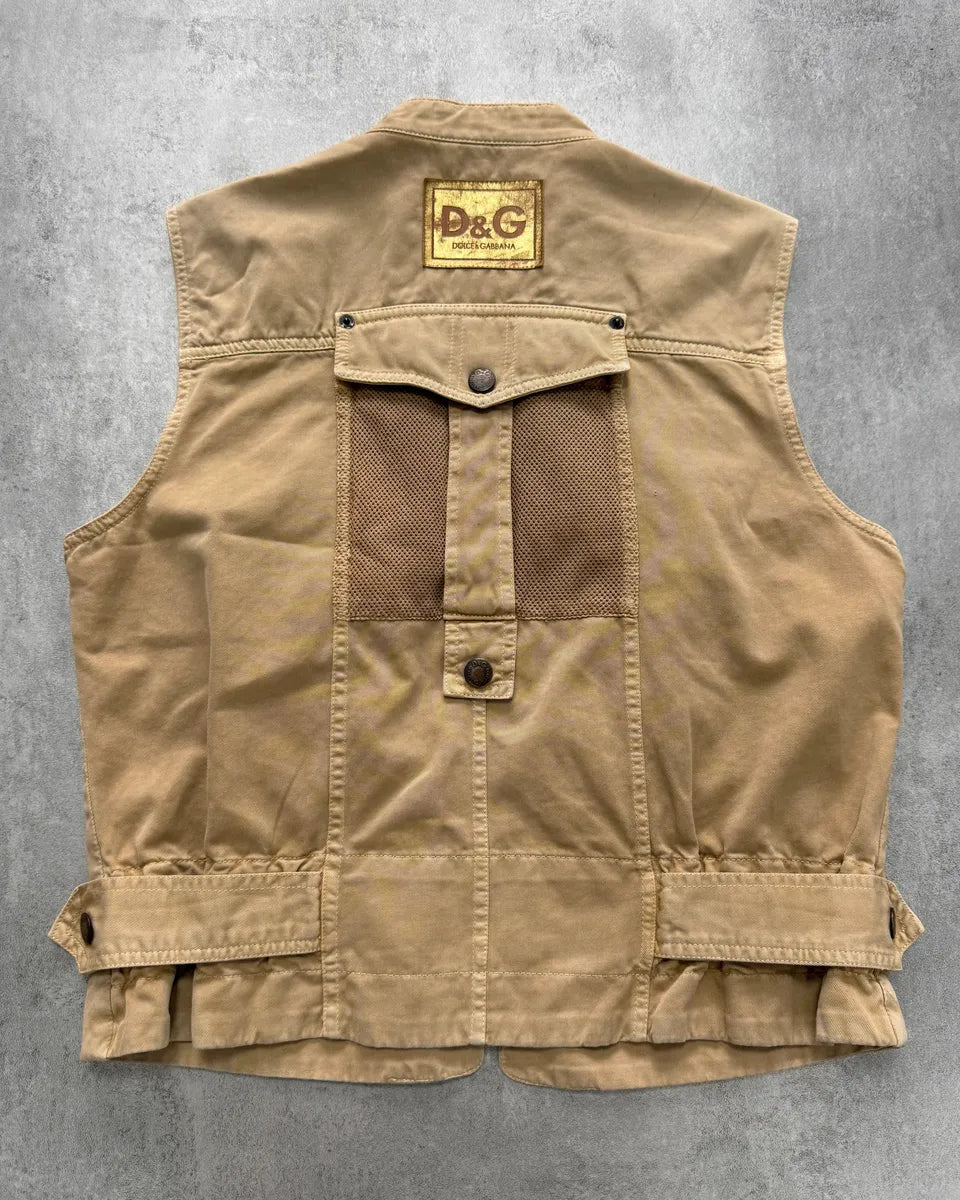 SS2003 Dolce & Gabbana Beige Cargo Combat Vest (S) 5