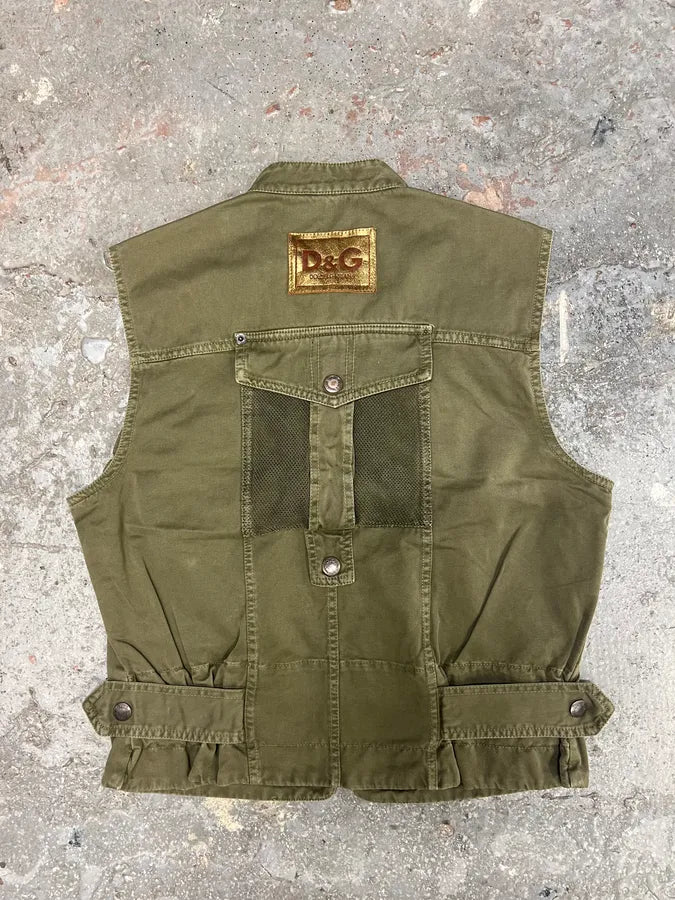 SS2003 Dolce & Gabbana Kaki Cargo Combat Vest (XS/S) 3