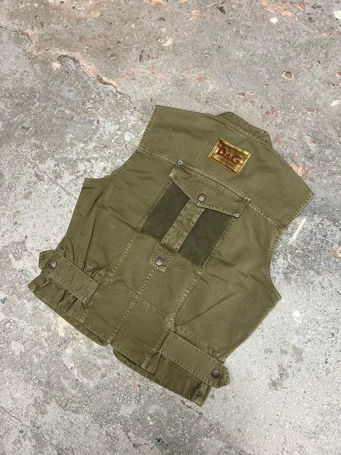 SS2003 Dolce & Gabbana Kaki Cargo Combat Vest (XS/S) 8