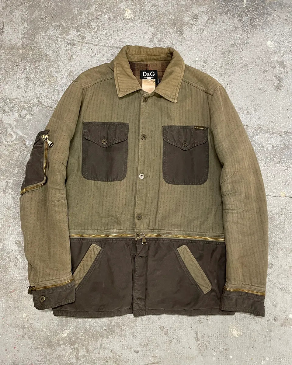 SS2003 Dolce & Gabbana Split Zip Military Jacket (XL) 0