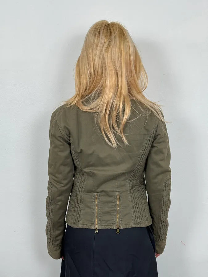 SS2003 Dolce & Gabbana Vertical Multi-Zip Khaki Jacket mxTIbur 2