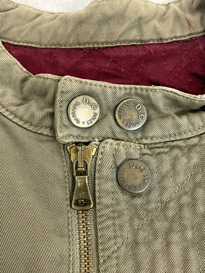 SS2003 Dolce & Gabbana Vertical Multi-Zip Khaki Jacket mxTIbur 8
