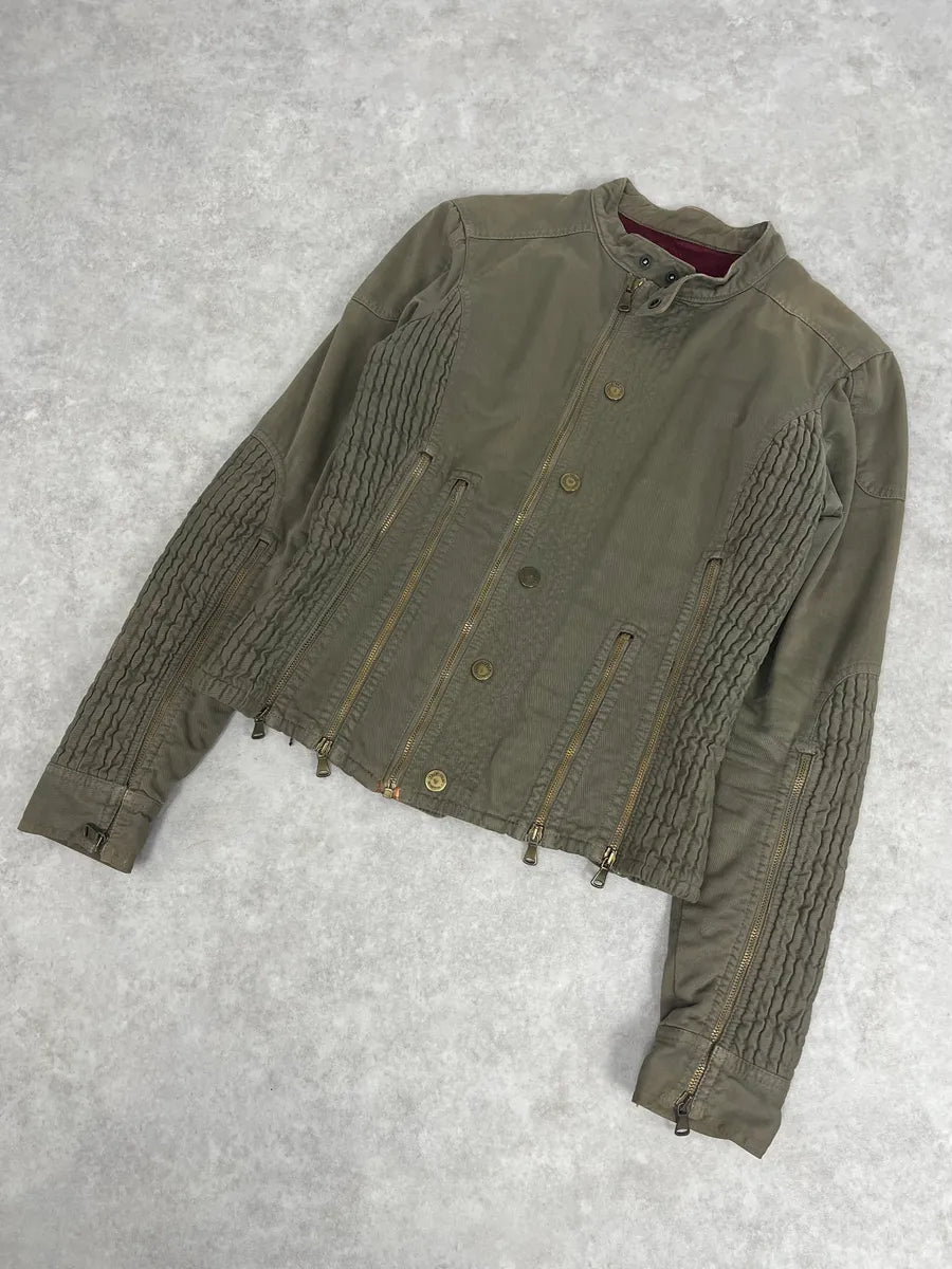 SS2003 Dolce & Gabbana Vertical Multi-Zip Khaki Jacket mxTIbur 3
