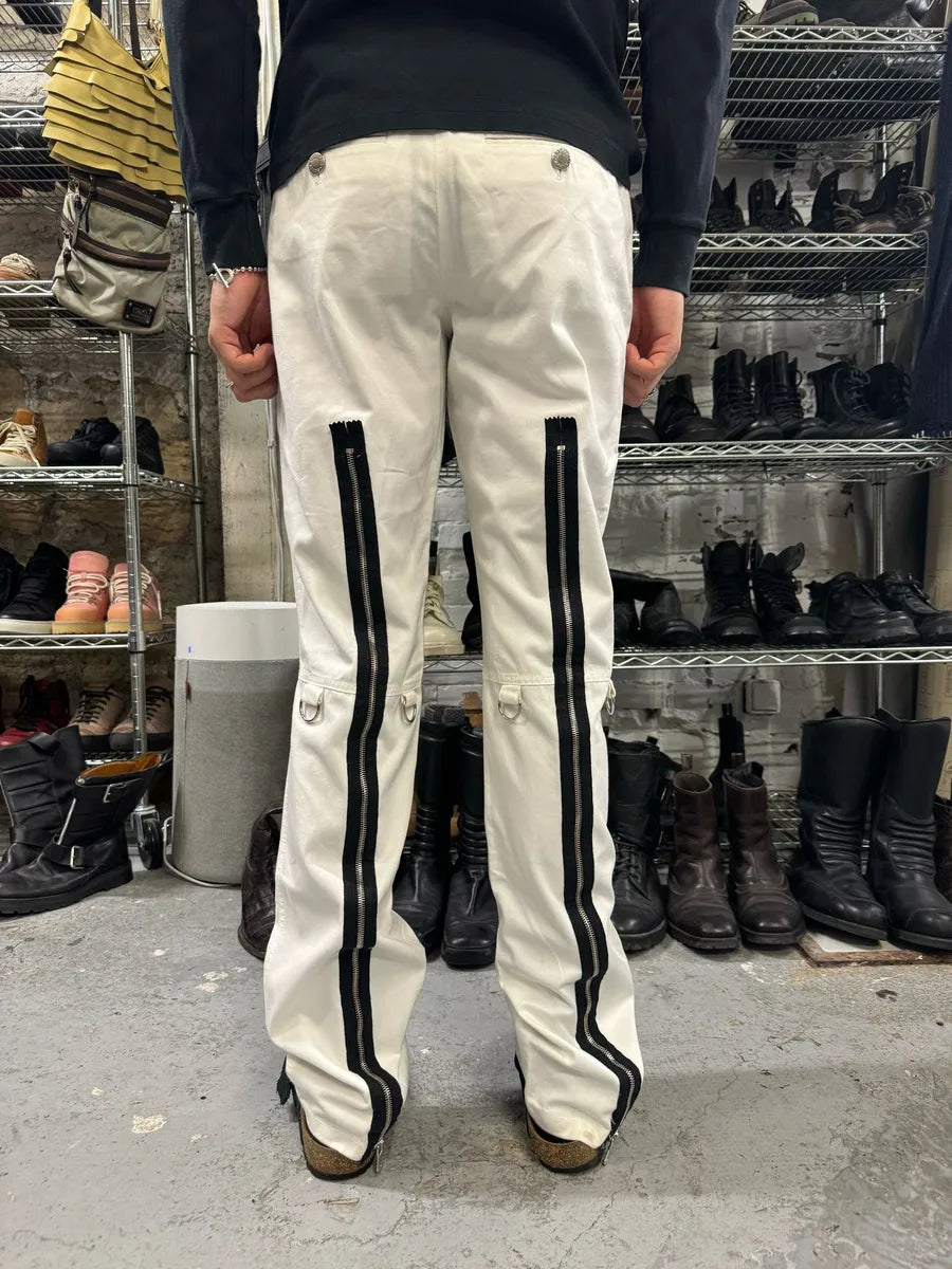 SS2003 Dolce & Gabbana White Sex Back Zip Pants mBchgNy 0