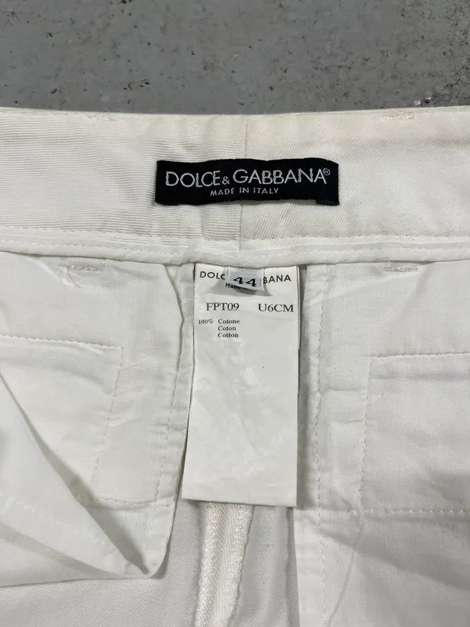 SS2003 Dolce & Gabbana White Sex Back Zip Pants mBchgNy 10