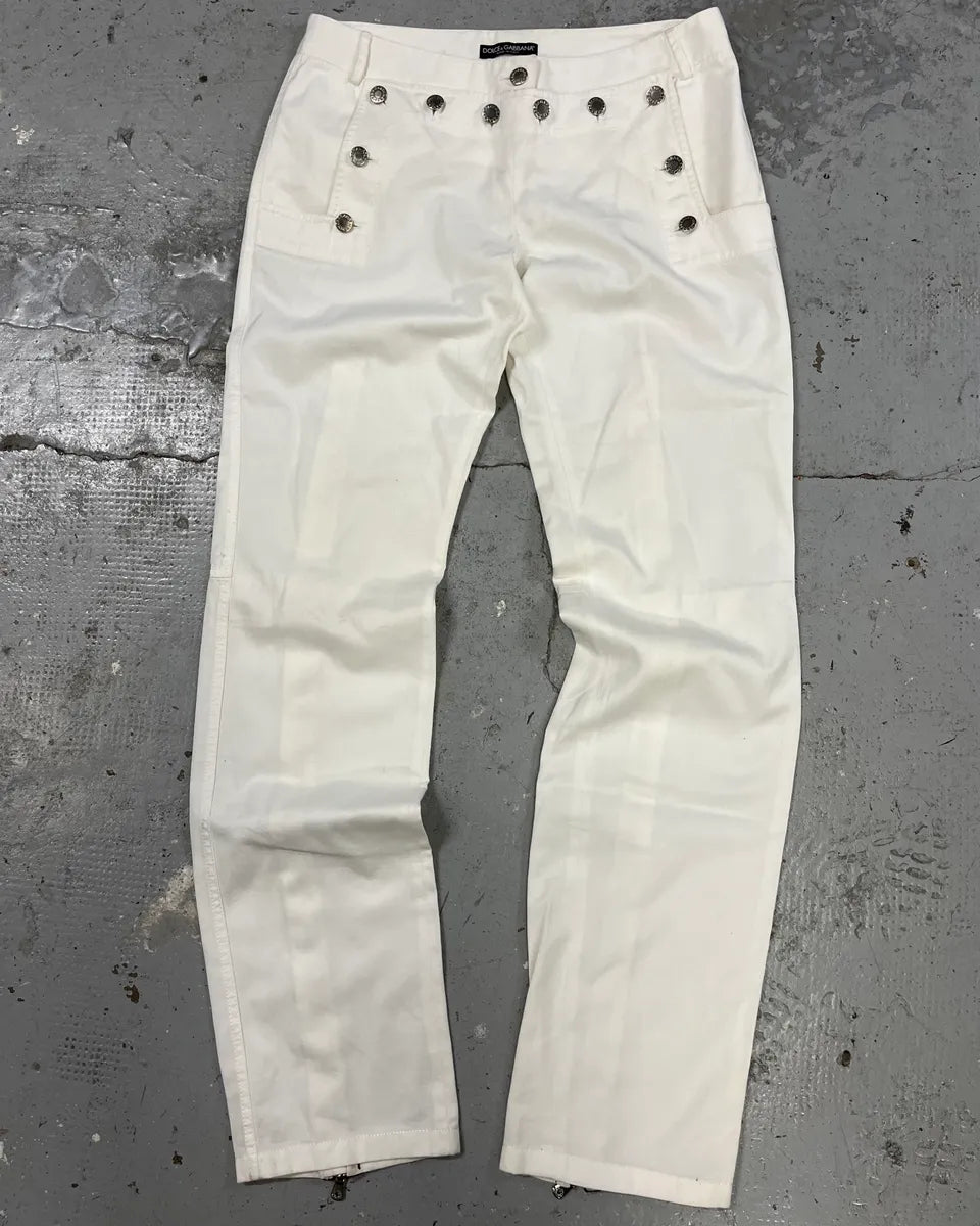 SS2003 Dolce & Gabbana White Sex Back Zip Pants mBchgNy 3