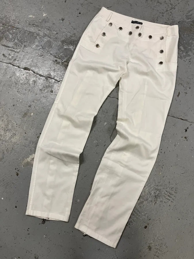 SS2003 Dolce & Gabbana White Sex Back Zip Pants mBchgNy 5