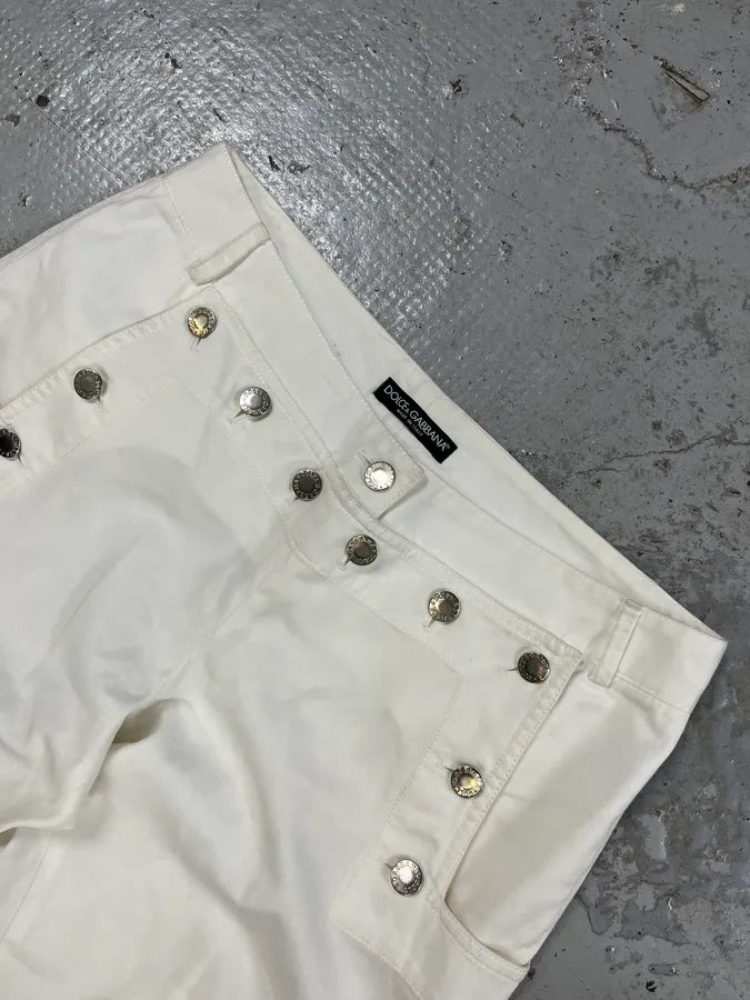 SS2003 Dolce & Gabbana White Sex Back Zip Pants mBchgNy 8