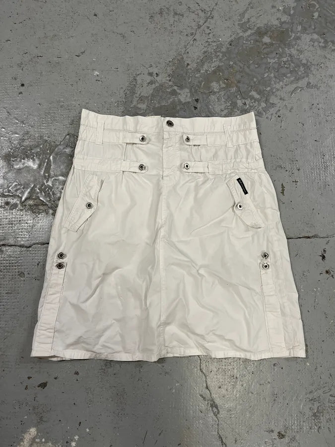 SS2003 Dolce & Gabbana White Utility Skirt (M) jXQJHdW 0