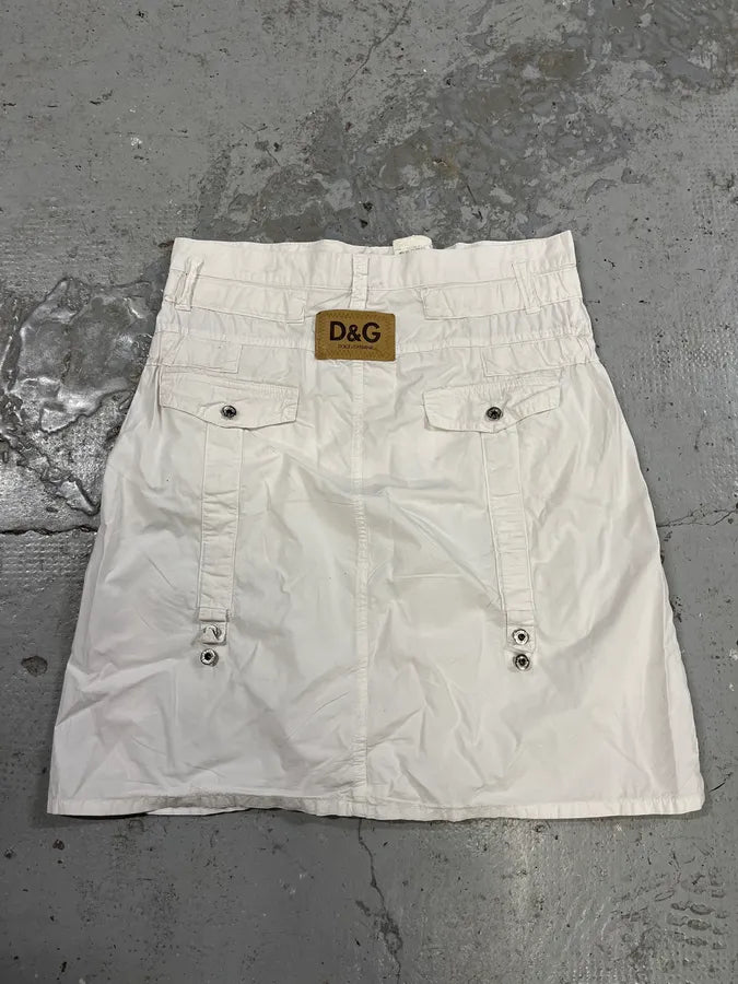 SS2003 Dolce & Gabbana White Utility Skirt (M) jXQJHdW 3