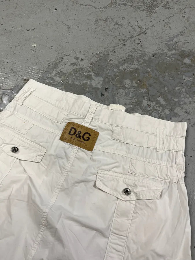 SS2003 Dolce & Gabbana White Utility Skirt (M) jXQJHdW 4