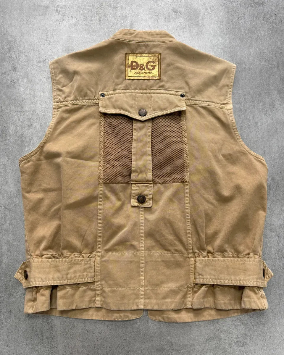 SS2003 Dolce & Gabbana Beige Cargo Combat Vest TmkpRhs 5