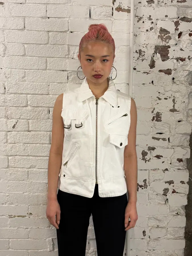 SS2003 Dolce & Gabbana Cargo Fisher White Jacket WFpnwux 0